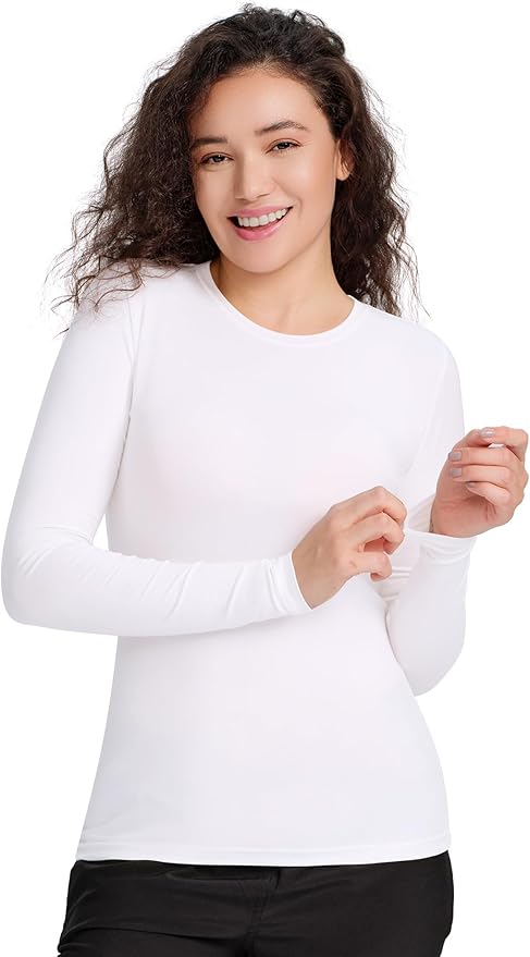 COZYFIT 3 Pack Scrub Undershirts Long Sleeve Women - Underscrub Comfort Tee