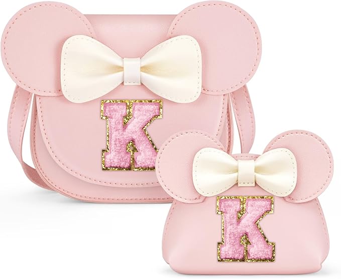QLOVEA Toddler Purse Gifts for Girls, Little Girl Purse Kids Wallet Crossbody Bag, Birthday Gifts for 3 4 5 6 7 8 Year Old Girl (K, Pink)
