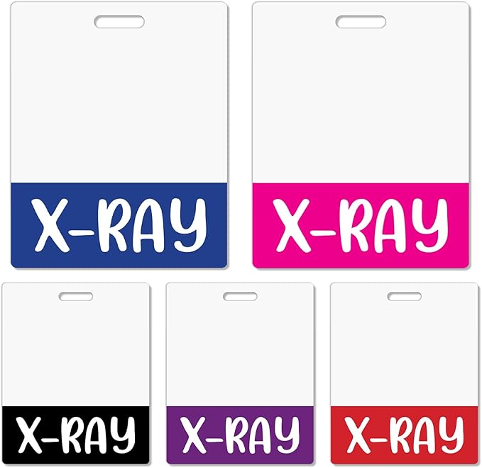 Oversized X-RAY Badge Buddy Card Holder - Horizontal X-RAY Accessories XL Blue Pink Black Purple Red ID Badge Card Holder Name Tags Buddy for Hospital Work