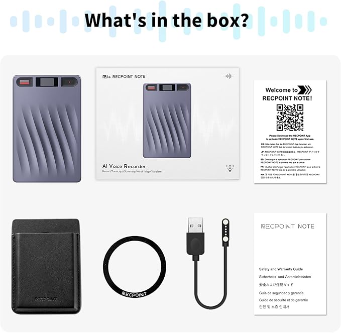 AI Voice Recorder, Professional Voice Activated Recorder with AI Transcription & Summarize, 64GB Storage, 30H Battery, Noise Cancellation and AI Note Taker for Meetings and Interviews & calls