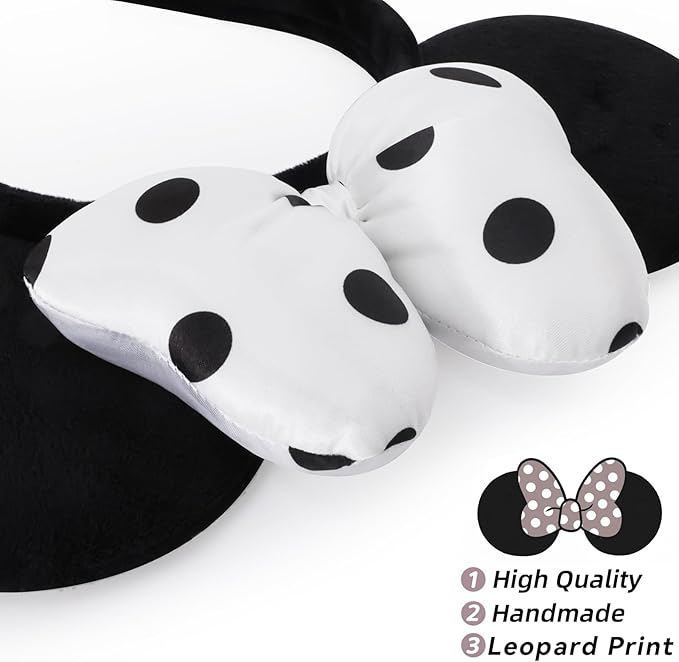 ODOCARE Handmade Mouse Ears Headband for Women and Ladies, Polka Dot Bow Minnie Ears Costume Accessories