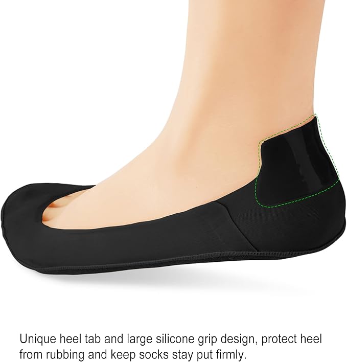 WISVOOO No Show Socks Womens Liner Ultra Low Cut Non Slip Invisible Socks for Flats