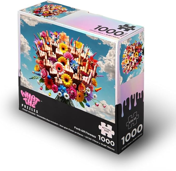 What The Puzzles - Challenging Jigsaw Puzzles 1000 Pieces, Difficult Brain Teaser Puzzles for Adults (Floral)