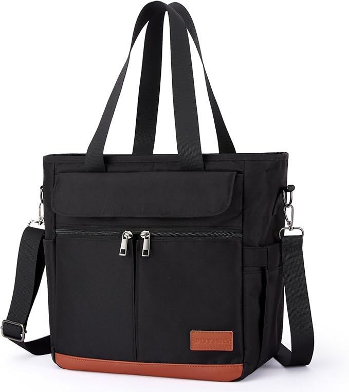 JOYHILL Lunch Bag - Insulated, Leakproof Lunch Tote with Shoulder Strap for Adults - Work, Picnic, Camping, Beach (C-BLACK)