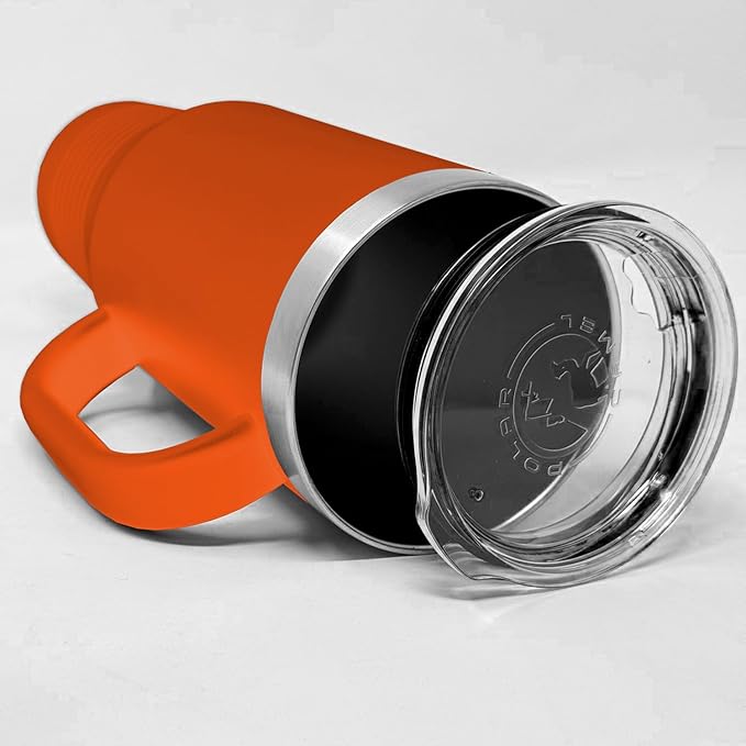 LaserGram 40oz Vacuum Insulated Travel Mug with Handle, CNA Certified Nurse Assistant, Personalized Engraving Included (Orange)