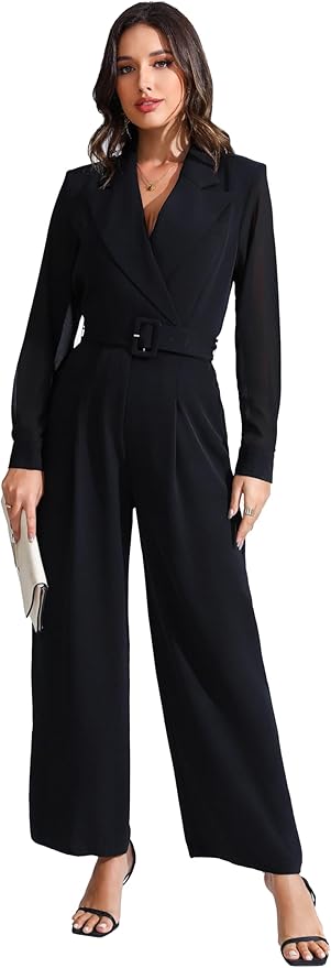 Love Welove Fashion Women’s Dressy Fall Jumpsuits – Long Sleeve Formal Rompers, Elegant Wedding Guest & Evening Outfits