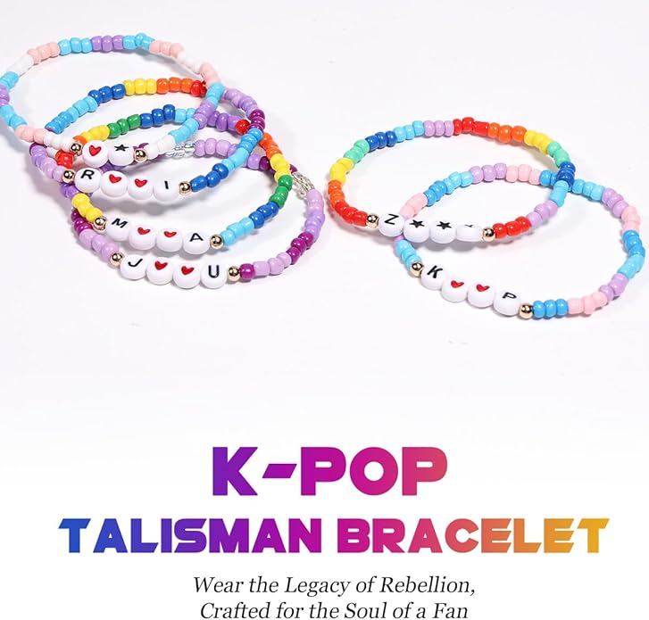 AICase for Korea-Pop Merch Gifts Toys Cosplay Birthday Decorations Bracelets Outfit Costume 6 Pcs Stackable Stretch Beaded Bracelets Merchandise Jewelry Gifts for Fans Women Christmas Stocking