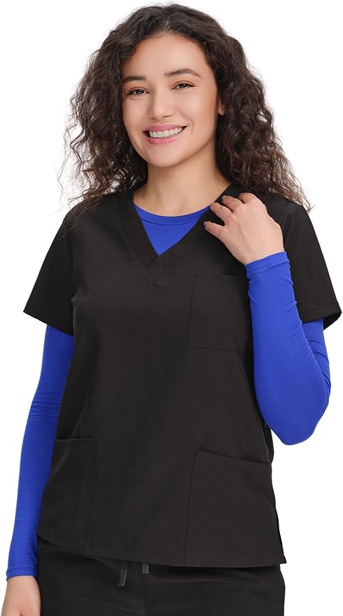 COZYFIT 3 Pack Scrub Undershirts Long Sleeve Women - Underscrub Comfort Tee
