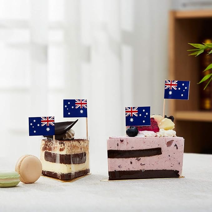 Australia Flag Australian Flag, Small Mini Australia Toothpick Flags for Food, Cupcakes, Cocktails, Appetizers, Bar Party Decorations