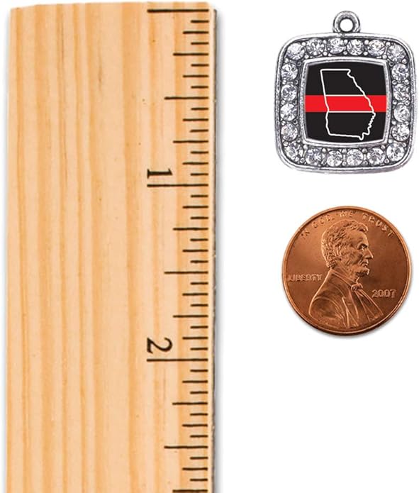 Inspired Silver - Silver Square Charm 18 Inch Necklace with Cubic Zirconia Jewelry