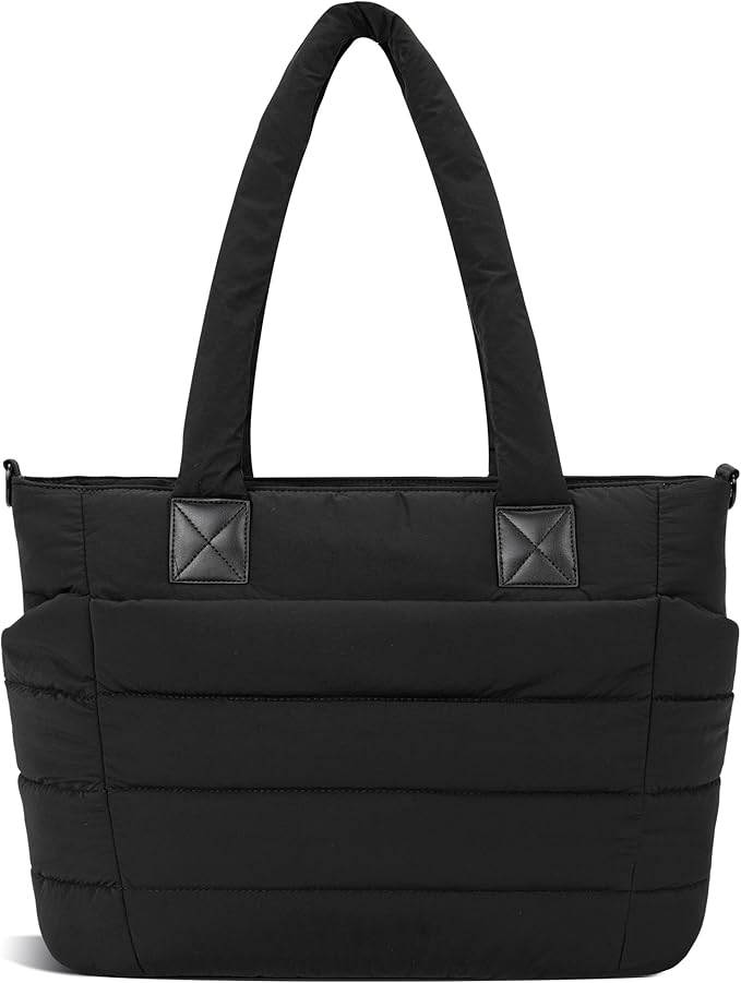 Tote Bag for Women Puffer Work Tote Handbag Large Quilted Nurse Bag with Zipper for Travel