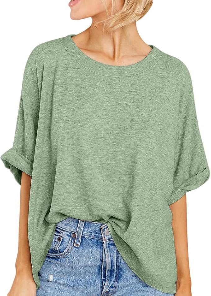 Women Oversized T-Shirt Summer Casual Short Sleeve Loose Tee Tops