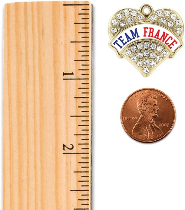 Inspired Silver - Gold Pave Heart Charm 18 Inch Necklace with Cubic Zirconia Jewelry