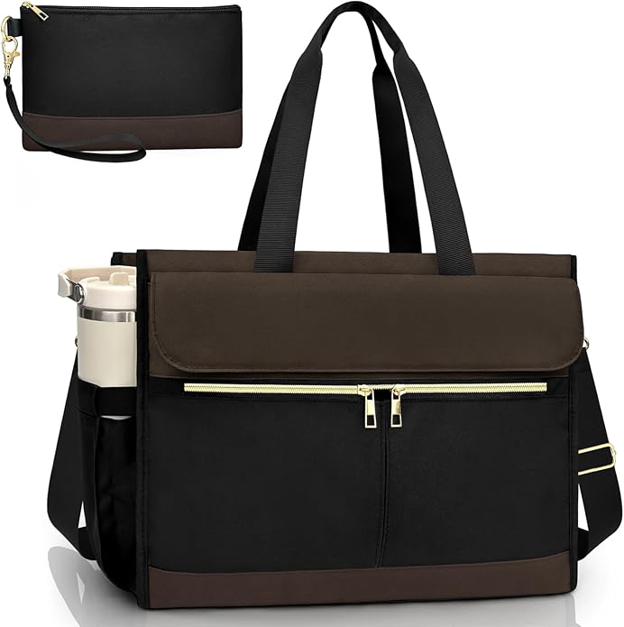 Laptop Bag for Women - 15.6 Inch Tote Work Bag with Compartments Nurse Teacher Bag Large Lightweight Office Handbag