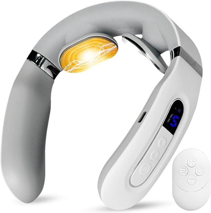 Richie House Neck Massager for Pain Relief Deep Tissue,Electric Portable Neck Massager with Heat for Women Men