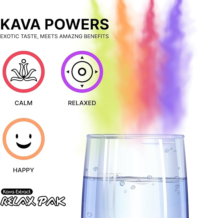 Mitra9 Kava Powder RelaxPak - Variety Pack Kava Extract Powder Packets | Mood Enhancer | Plant Based | Promotes Natural Calm & Clarity | Easy Open Single-Serving Stick (5)