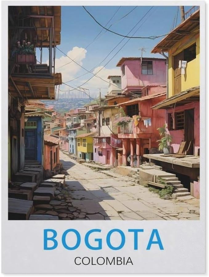 Jigsaw Puzzle 1000 Pieces，Bogota Colombia Vintage Travel Poster，Paper Children Toys Decompression Game（38x26cm）-BD78