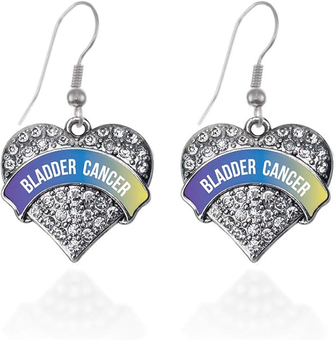 Inspired Silver - Silver Pave Heart Charm French Hook Drop Earrings with Cubic Zirconia Jewelry