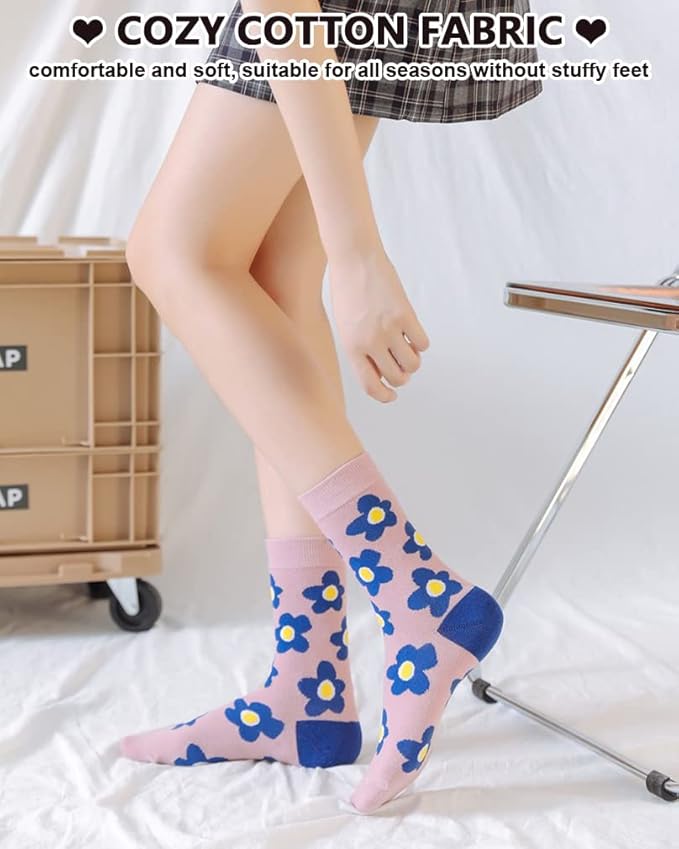 IIG 3-6 Pairs Womens Cute Animal Patterned Funny Novelty Cotton Crew Socks