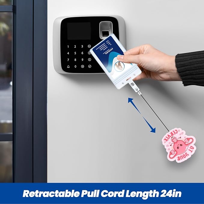 at Your Cervix Funny Badge Reel, Cute Retractable ID Card Badge Holder, Name Tag Medical Work Badge Clip for OB/GYN L&D RN LPN CNA MA ER Night Shift Nurse Nursing Student Doctor, Nurse Gifts