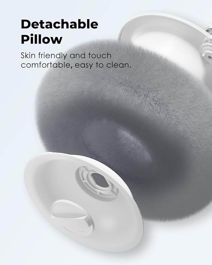Viozon Tablet Stand Pillow, Compatible with 4.7"-13" Phone/Tablet, iPad, iPhone, Samsung, Google, Kindle, 360°Adjustable Phone Holder for Bed with Soft Plush Fabric, and Detachable Bowl, Grey