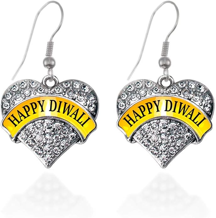 Inspired Silver - Silver Pave Heart Charm French Hook Drop Earrings with Cubic Zirconia Jewelry