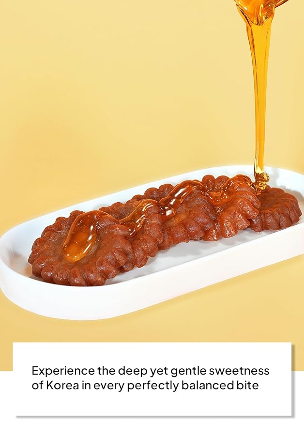 Korean Food Hongsamjin Korean honey cookies Yakgwa(10ea) Premium Korean Traditional Snack, Flower Cookies, Made with 6-Year-Old Red Ginseng, Crispy & Chewy Texture, Individually Wrapped, Healthy Sweet Treat, 홍삼 약과