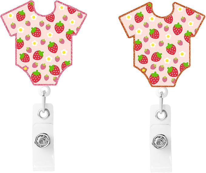 2 Pcs Garment Badge Reel- Retractable ID Holder with Alligator Clip& Nylon Cord | AcrylicClip for Nurse Nurses Office Worker Teacher Student