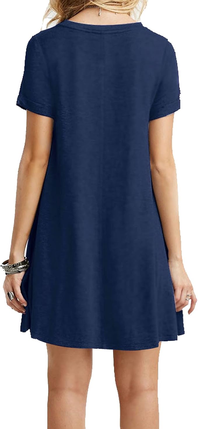 MOLERANI Women's Casual Plain Simple T-Shirt Loose Dress