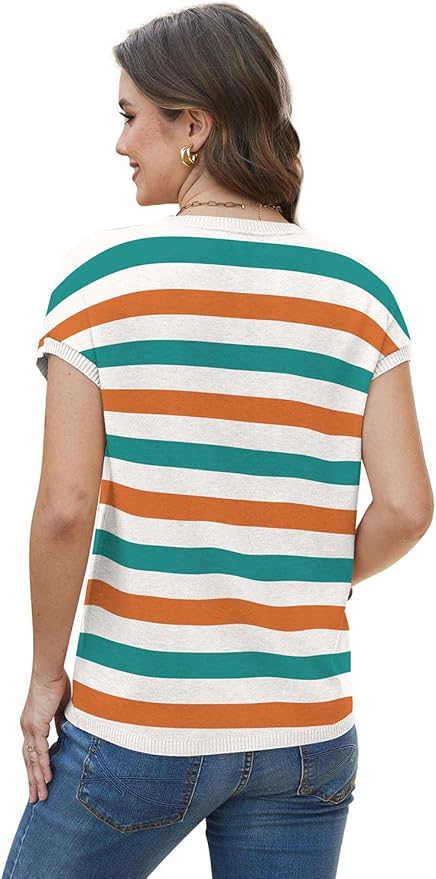 WIHOLL Short Sleeve Sweater for Women Summer Tops Crew Neck Fashion Clothing Tshirts Shirts Travel Outfits Dressy Casual