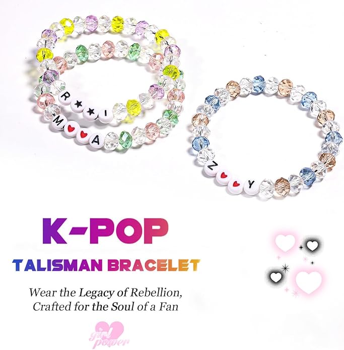 AICase for Korea-Pop Merch Gifts Toys Inspired Bracelets 3 Pcs Stackable Stretch Friendship Beaded Bracelets for Unique Merchandise Jewelry Gifts for Fans Women Men Stocking Stuffers_Crystal