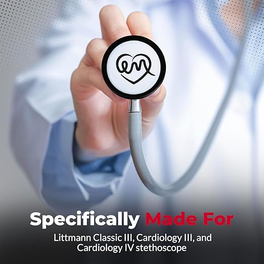 Stethoscope Replacement Part Kit for Littman Stethoscope Classic 3, Cardiology 3 & Cardiology 4 - Fits Classic III, Cardiology III & IV (Black)