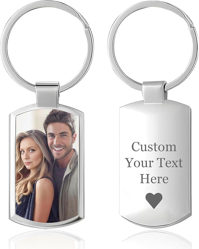 KBPTM Customized Double Sided Keychain - Personalized Engraved Text/Number/Name Keychain, Custom Key chain Gift for Boyfriend