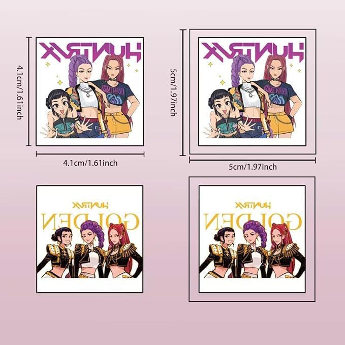 50Pcs Sheets Kpop Demon Temporary Tattoos for Kids, Cartoon Kpop Hunters Birthday Party Favors Gifts for Girl Boys Home Activity Class Prizes Carnival Christmas Rewards
