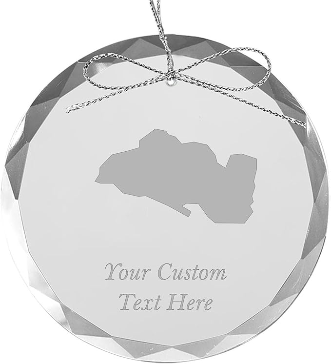 El Salvador, Personalized Travel Christmas Ornament – Customized Engraved Glass Keepsake - Custom Family Trip & Vacation, 2024, 2025, 2026, 2027 & Name – Destination Xmas Holiday Ornament