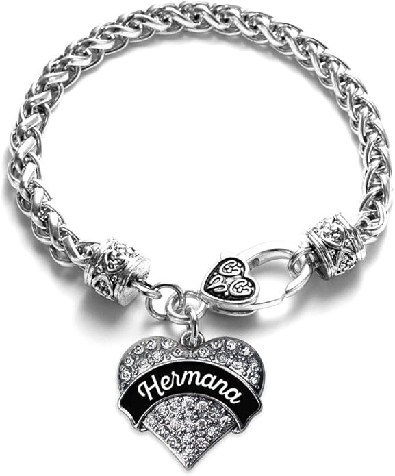 Inspired Silver - Silver Pave Heart Charm Bracelet with Cubic Zirconia Jewelry