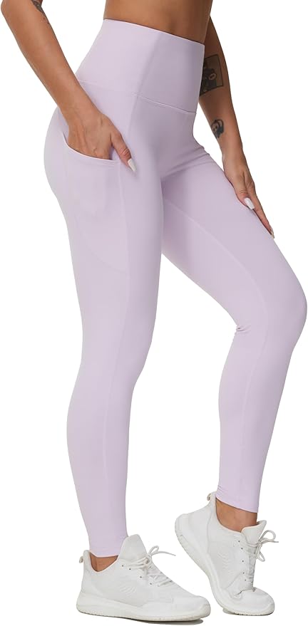 THE GYM PEOPLE Thick High Waist Yoga Pants with Pockets, Tummy Control Workout Running Yoga Leggings for Women