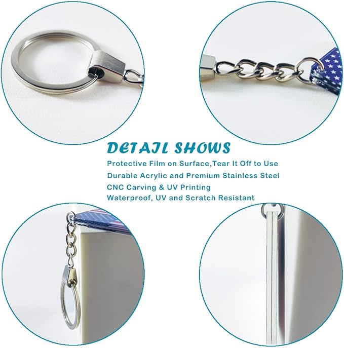 QQSD South Korea Flag Keychain South Korean Key Ring, 2 Pack