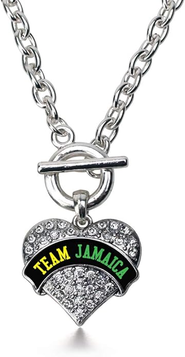 Inspired Silver - Silver Pave Heart Charm 18 Inch Necklace with Cubic Zirconia Jewelry