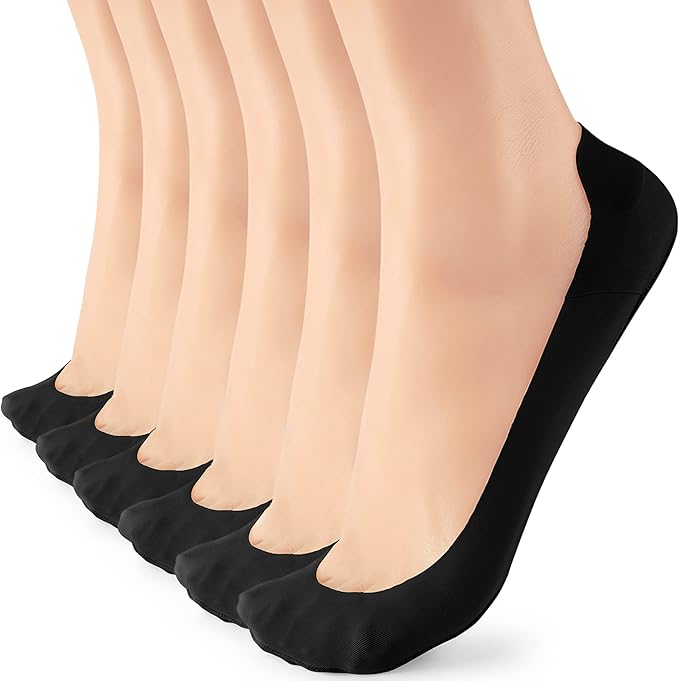 WISVOOO No Show Socks Womens Liner Ultra Low Cut Non Slip Invisible Socks for Flats