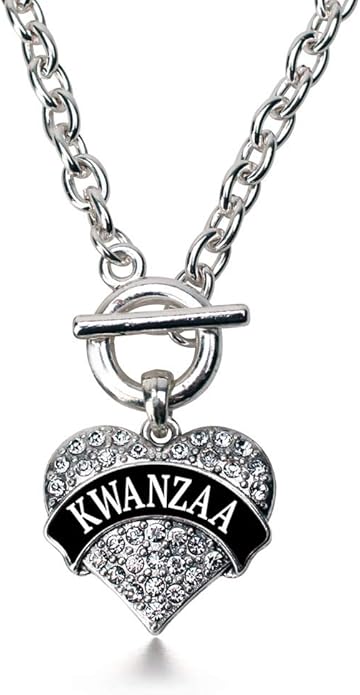 Inspired Silver - Silver Pave Heart Charm 18 Inch Necklace with Cubic Zirconia Jewelry
