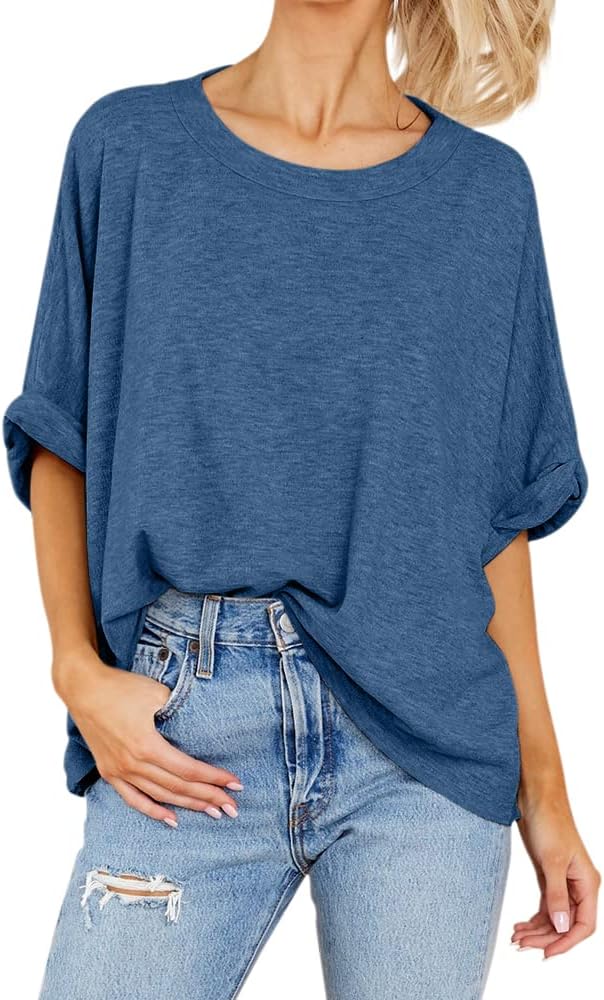 Women Oversized T-Shirt Summer Casual Short Sleeve Loose Tee Tops