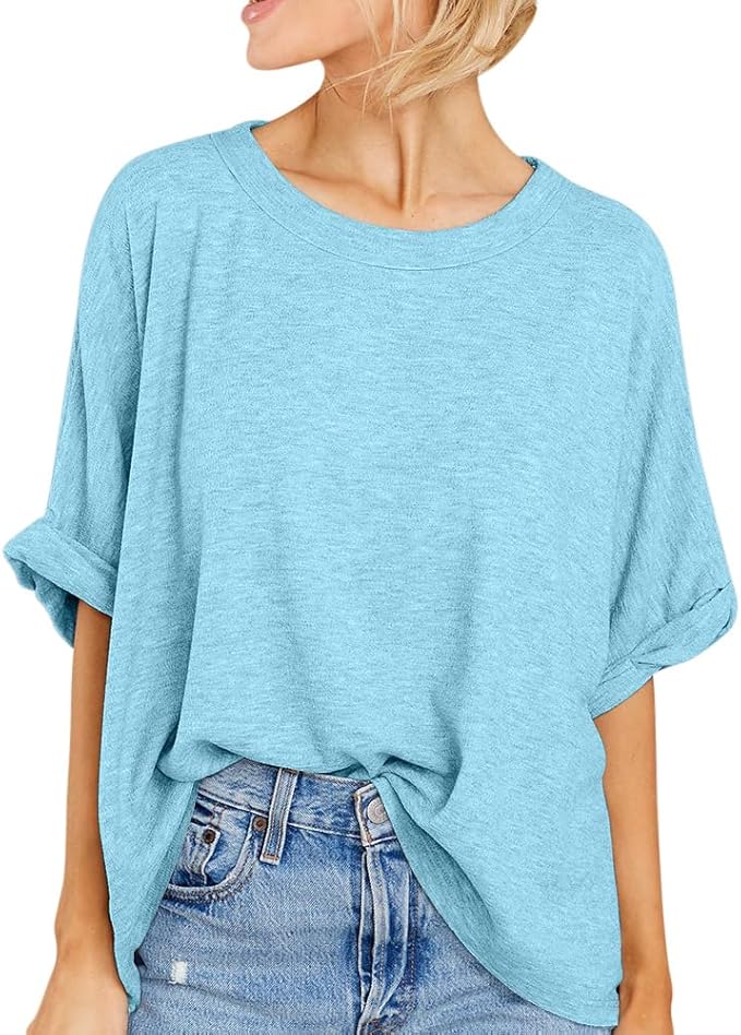 Women Oversized T-Shirt Summer Casual Short Sleeve Loose Tee Tops