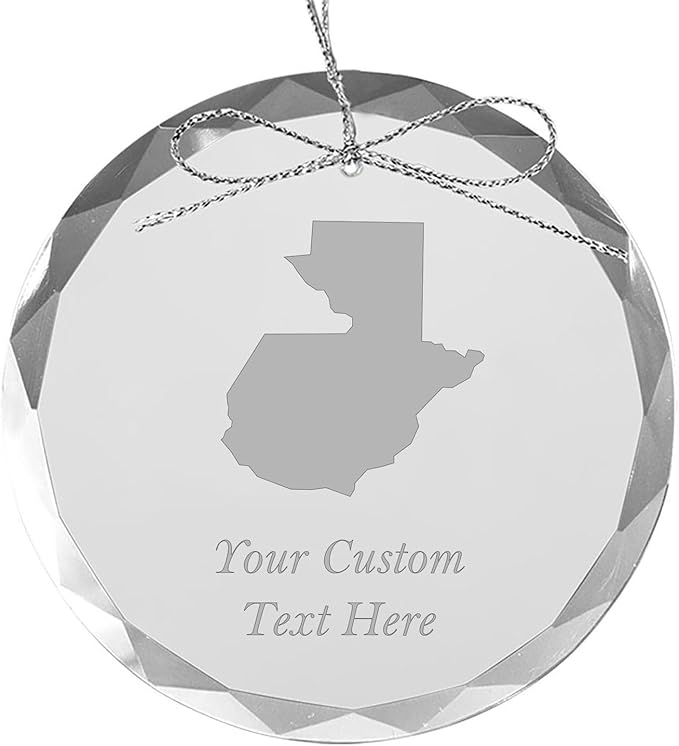 Guatemala, Personalized Travel Christmas Ornament – Customized Engraved Glass Keepsake - Custom Family Trip & Vacation, 2024, 2025, 2026, 2027 & Name – Destination Xmas Holiday Ornament