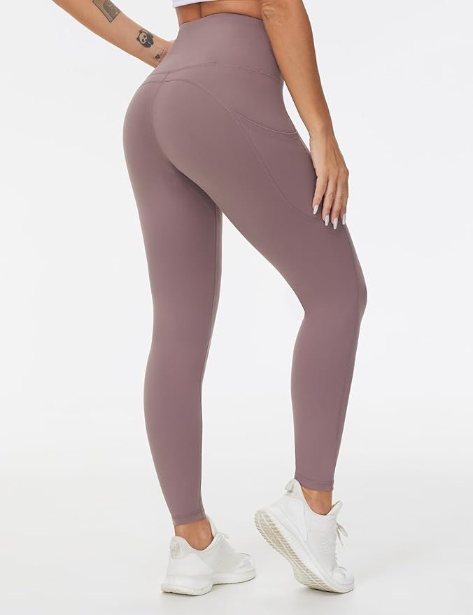THE GYM PEOPLE Thick High Waist Yoga Pants with Pockets, Tummy Control Workout Running Yoga Leggings for Women