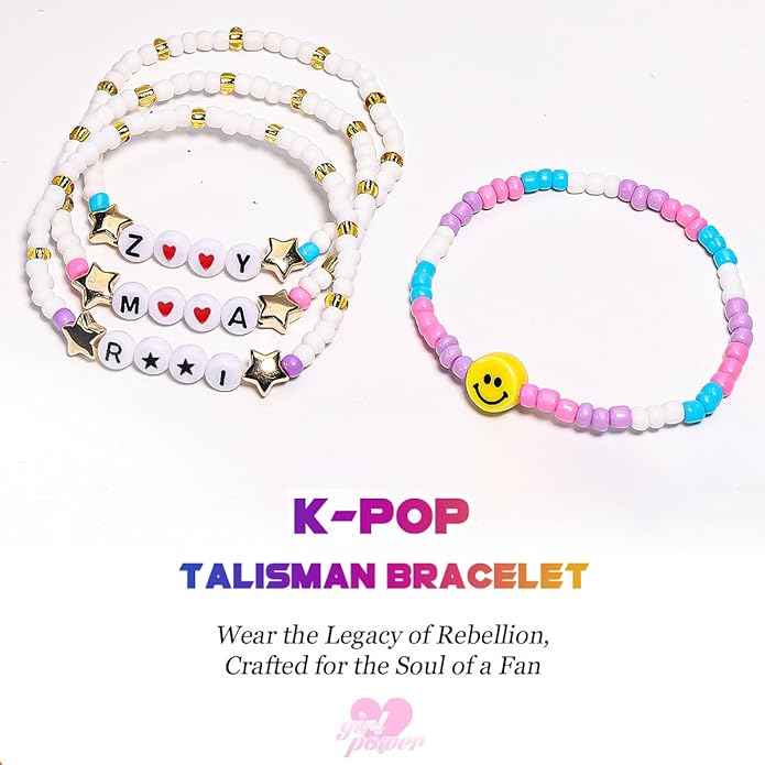 AICase for Korea-Pop Merch Gifts Toys Cosplay Birthday Decorations Bracelets Outfit Costume 6 Pcs Stackable Stretch Beaded Bracelets Merchandise Jewelry Gifts for Fans Women Christmas Stocking