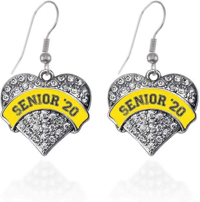 Inspired Silver - Silver Pave Heart Charm French Hook Drop Earrings with Cubic Zirconia Jewelry