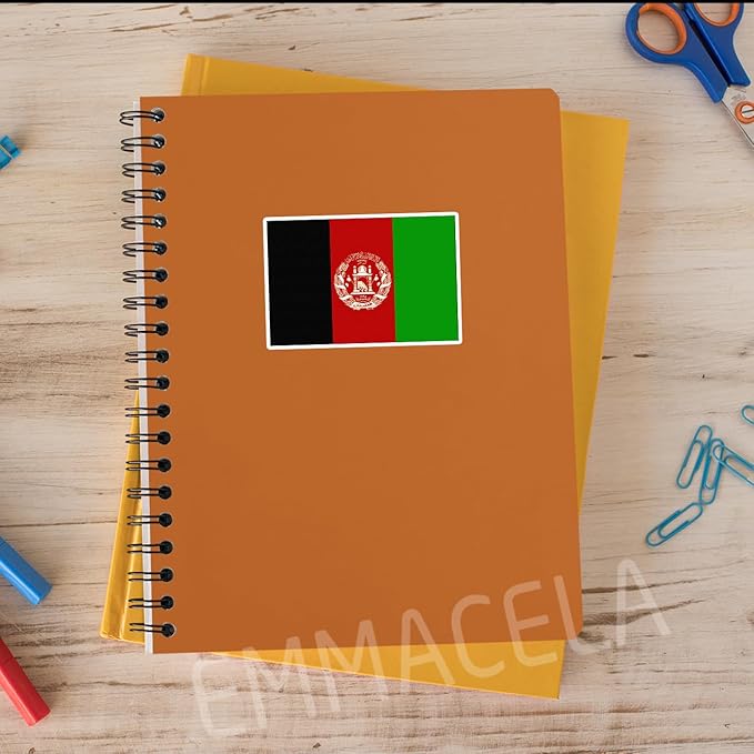 (3PCS) Afghanistan Flag stickers, Countries Flag Stickers, Waterproof Vinyl Decals For Laptops, Tumblers, Water Bottles, Books, Scrapbooks, Size 3 x 2.1 Inch