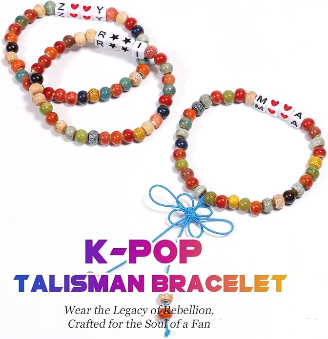 AICase for Korea-Pop Merch Gifts Toys Inspired Bracelets 3 Pcs Stackable Stretch Friendship Beaded Bracelets for Unique Merchandise Jewelry Gifts for Fans Women Men Stocking Stuffers_Crystal