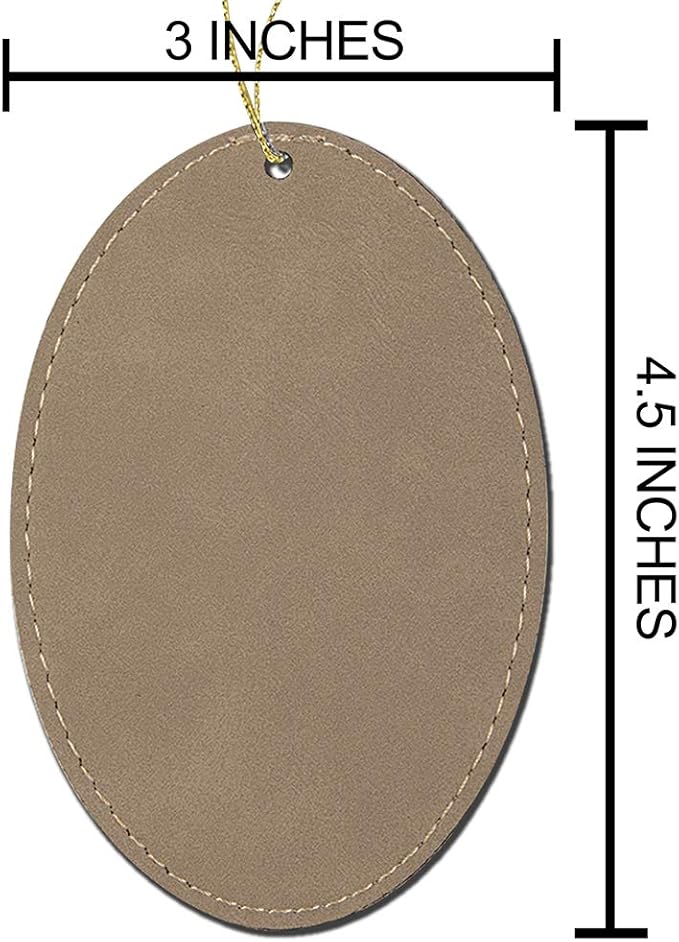 LaserGram Personalized Christmas Ornament, Flag of South Korea, Faux Leather, Custom Laser Engraved Gift Idea (Oval Shape, Light Brown)